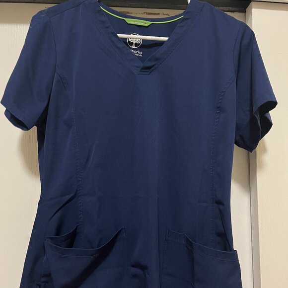 healing hands Tops - Navy Blue Scrub Top